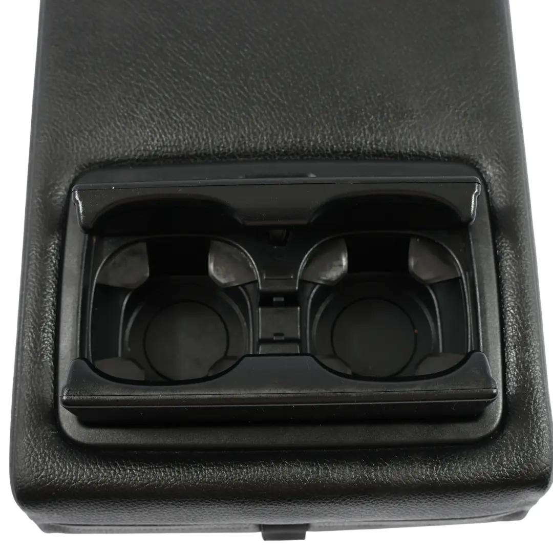 BMW F20 F30 F31 Rücksitz Armlehne Kopfstütze Cup Holder Konsole Schwarz Leder