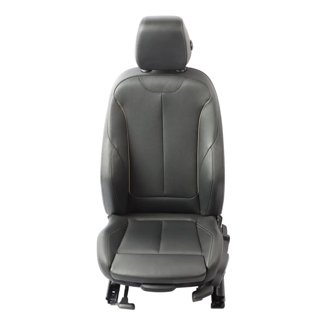 Front Sport Seat BMW F30 F31 LCI Left N/S Black Leather Oyster Dark Accent