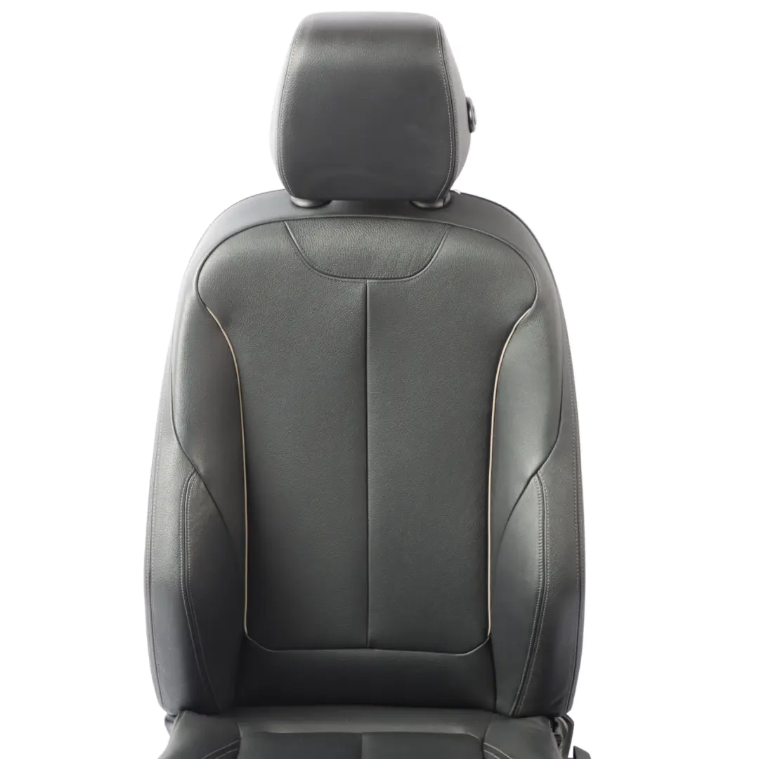 Front Sport Seat BMW F30 F31 LCI Left N/S Black Leather Oyster Dark Accent