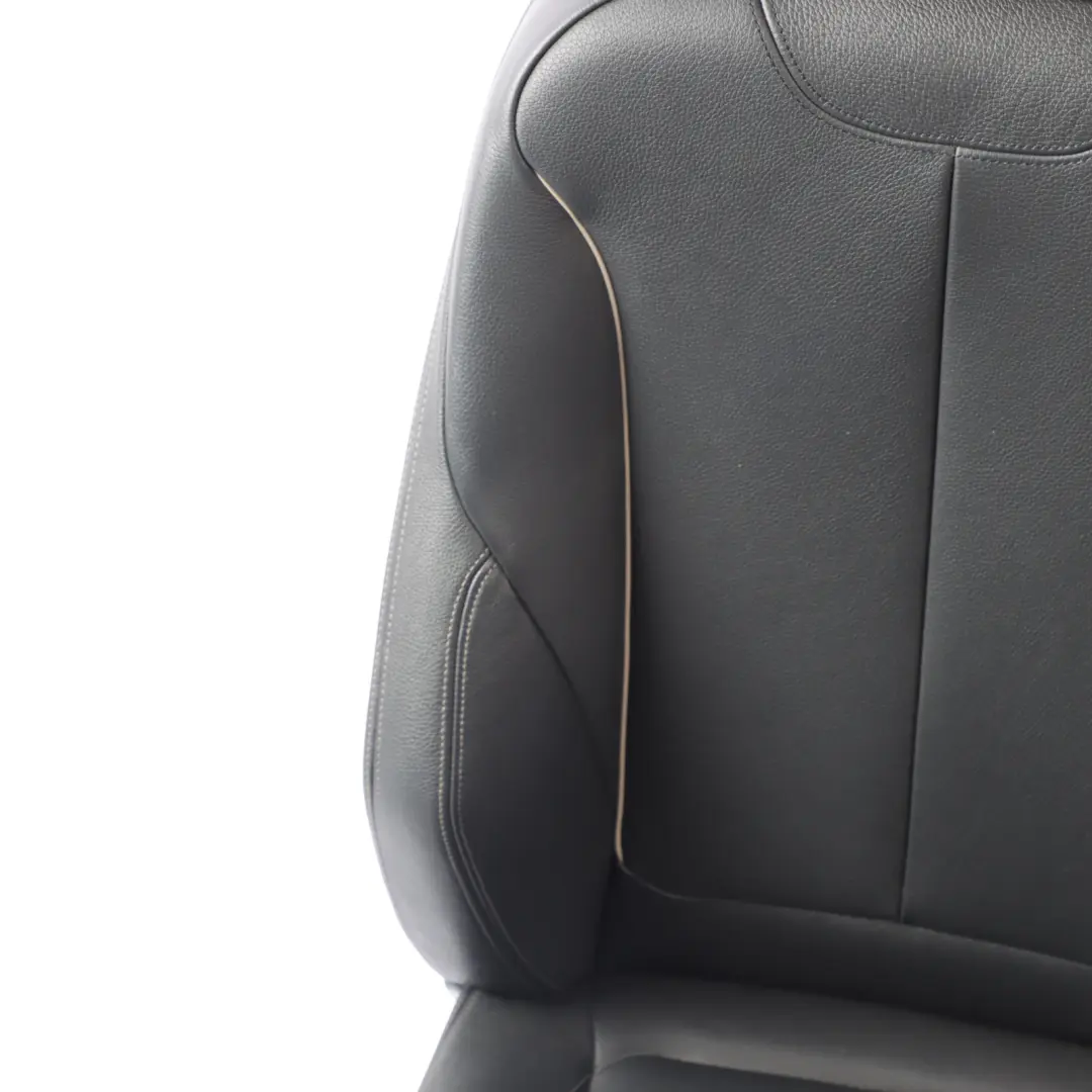 Front Sport Seat BMW F30 F31 LCI Left N/S Black Leather Oyster Dark Accent