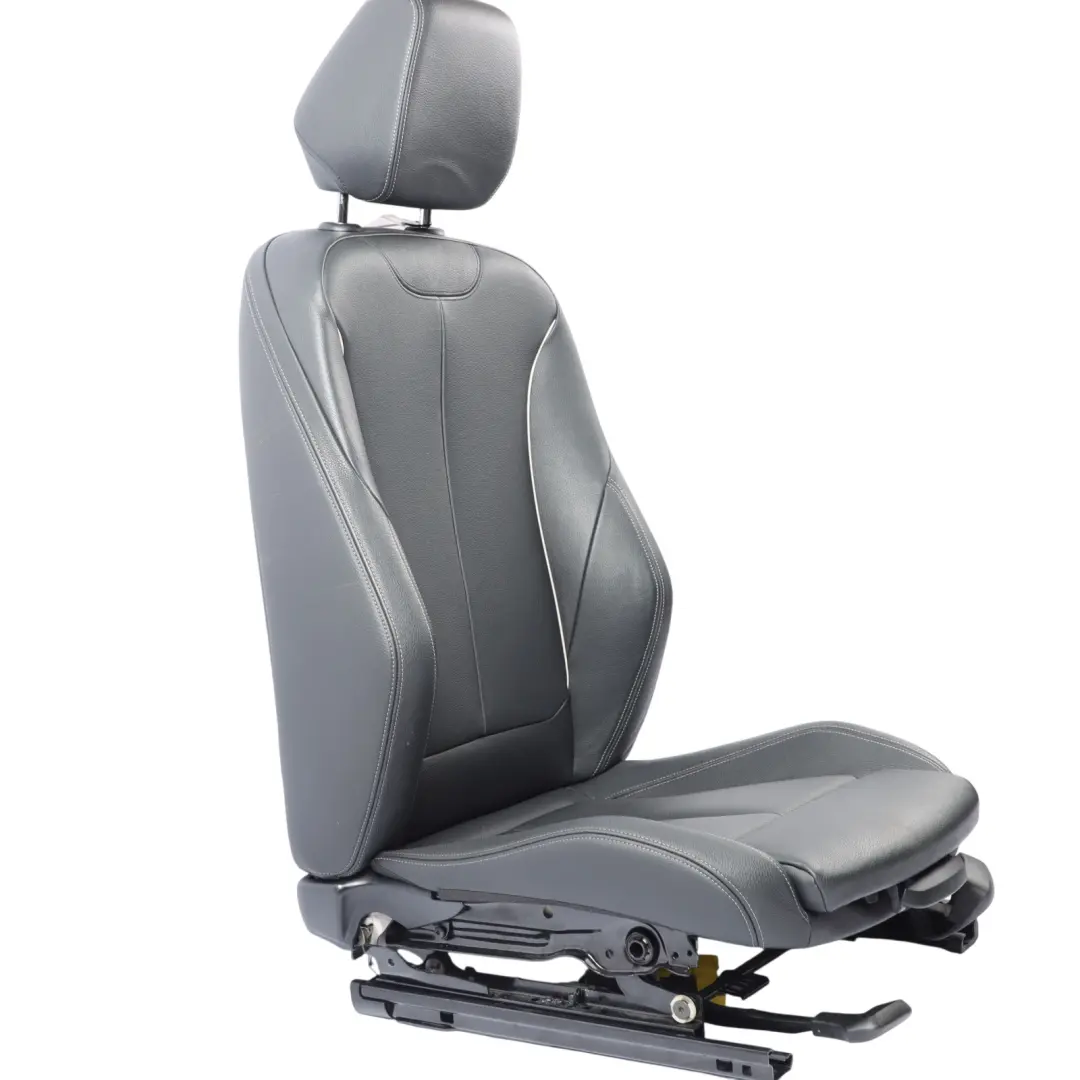 Front Sport Seat BMW F30 F31 LCI Left N/S Black Leather Oyster Dark Accent