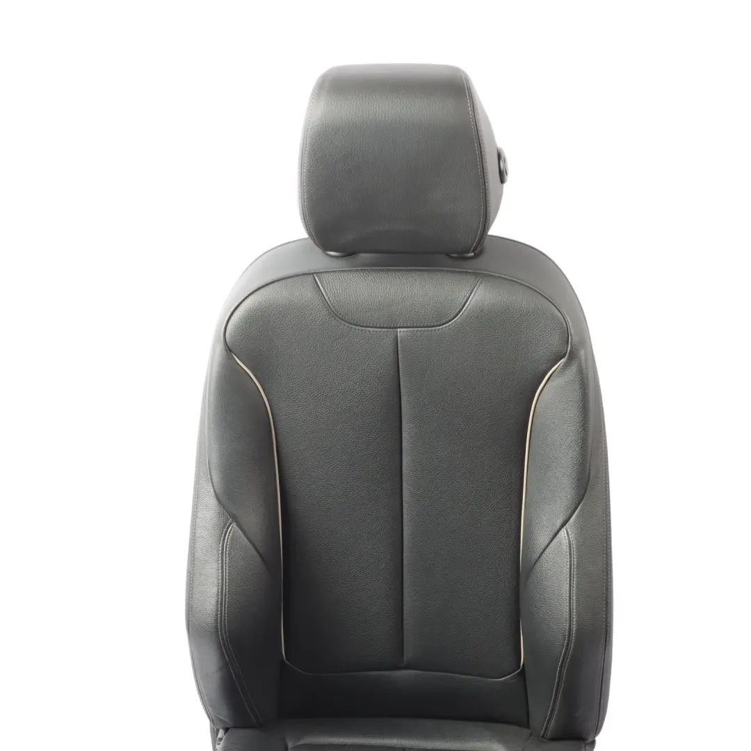Front Sport Seat BMW F30 F31 LCI Right O/S Black Leather Oyster Dark Accent