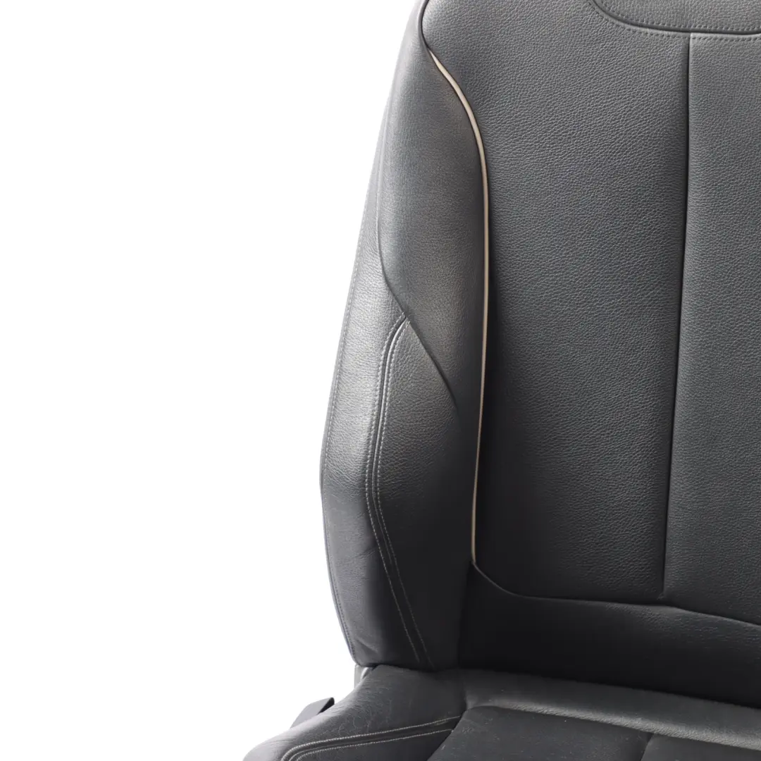 Front Sport Seat BMW F30 F31 LCI Right O/S Black Leather Oyster Dark Accent