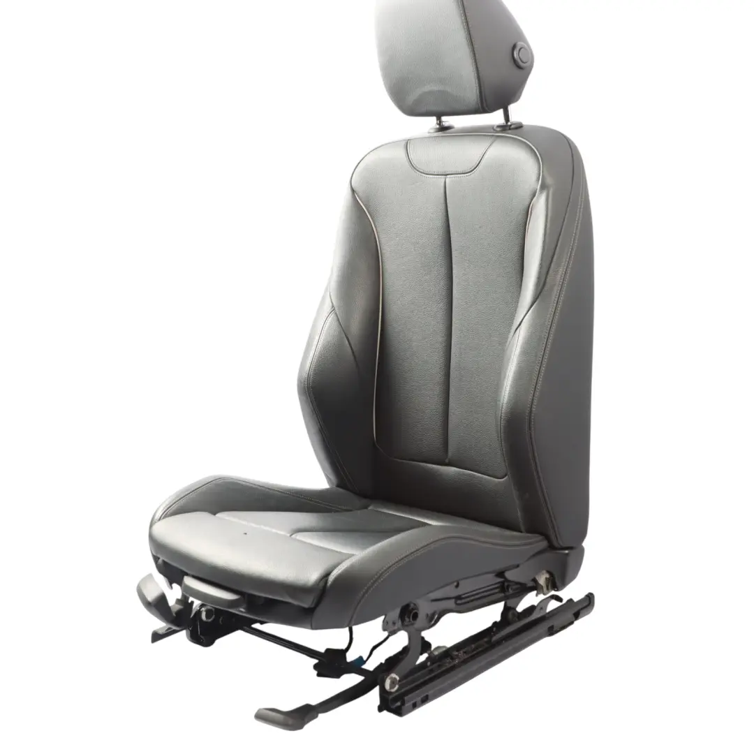 Front Sport Seat BMW F30 F31 LCI Right O/S Black Leather Oyster Dark Accent