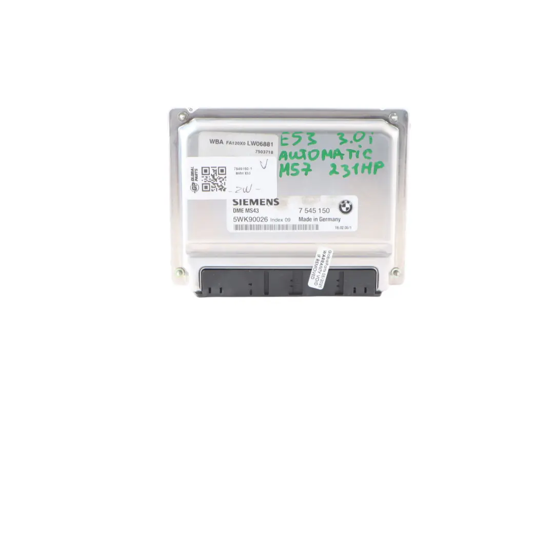 BMW X5 E53 3.0i M54 231HP ECU Engine Kit DME 7545150 Automatic