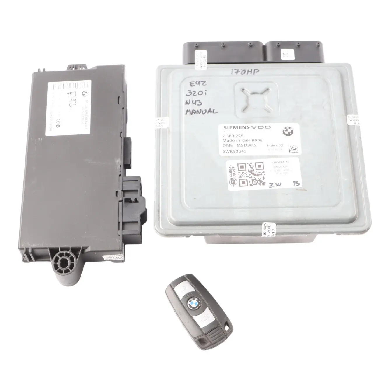 BMW 1 3 Series E81 E87 E90 E91 120i 320i N43 ECU Kit DME CAS3 Key 7583225 Manual