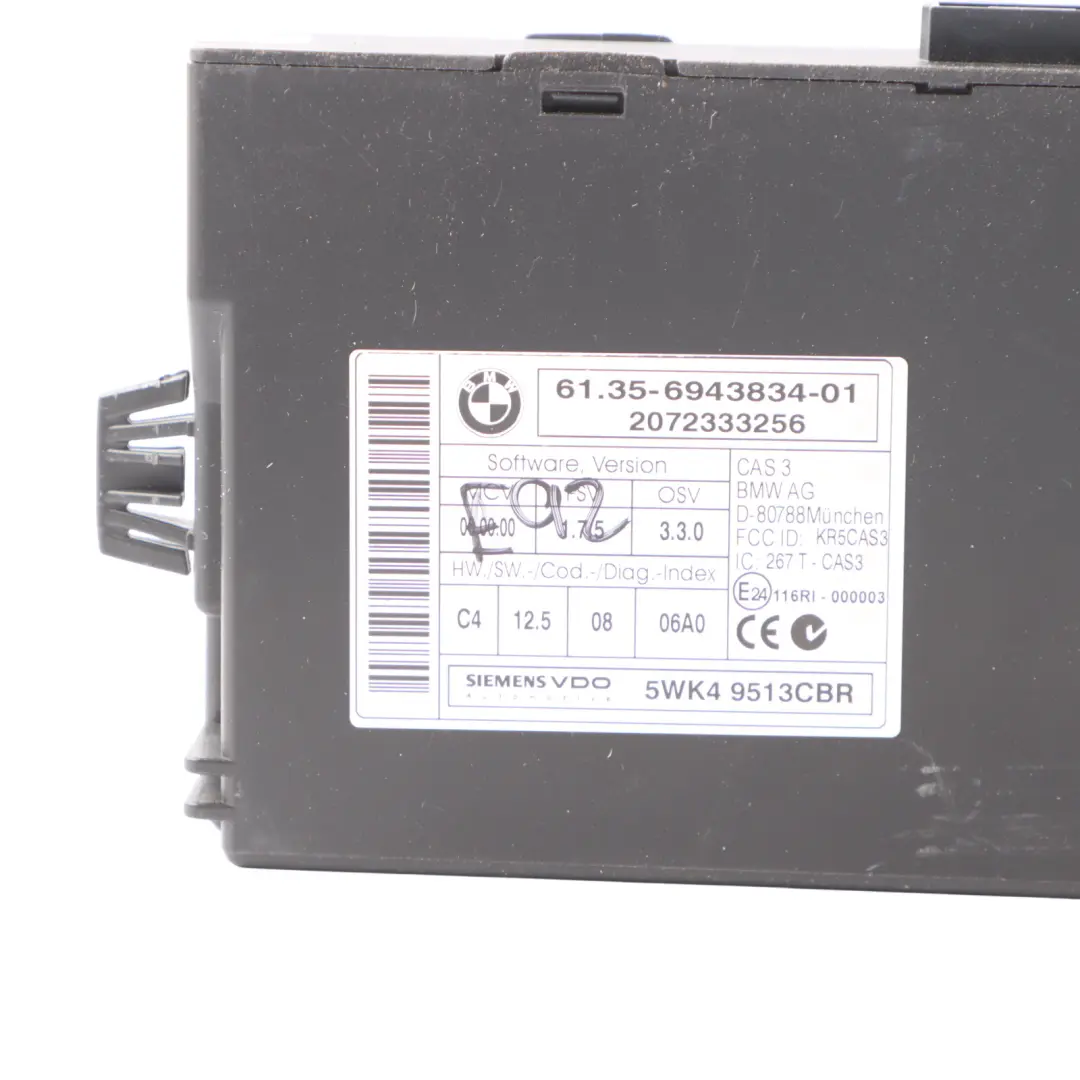 BMW 1 3 Series E81 E87 E90 E91 120i 320i N43 ECU Kit DME CAS3 Key 7583225 Manual