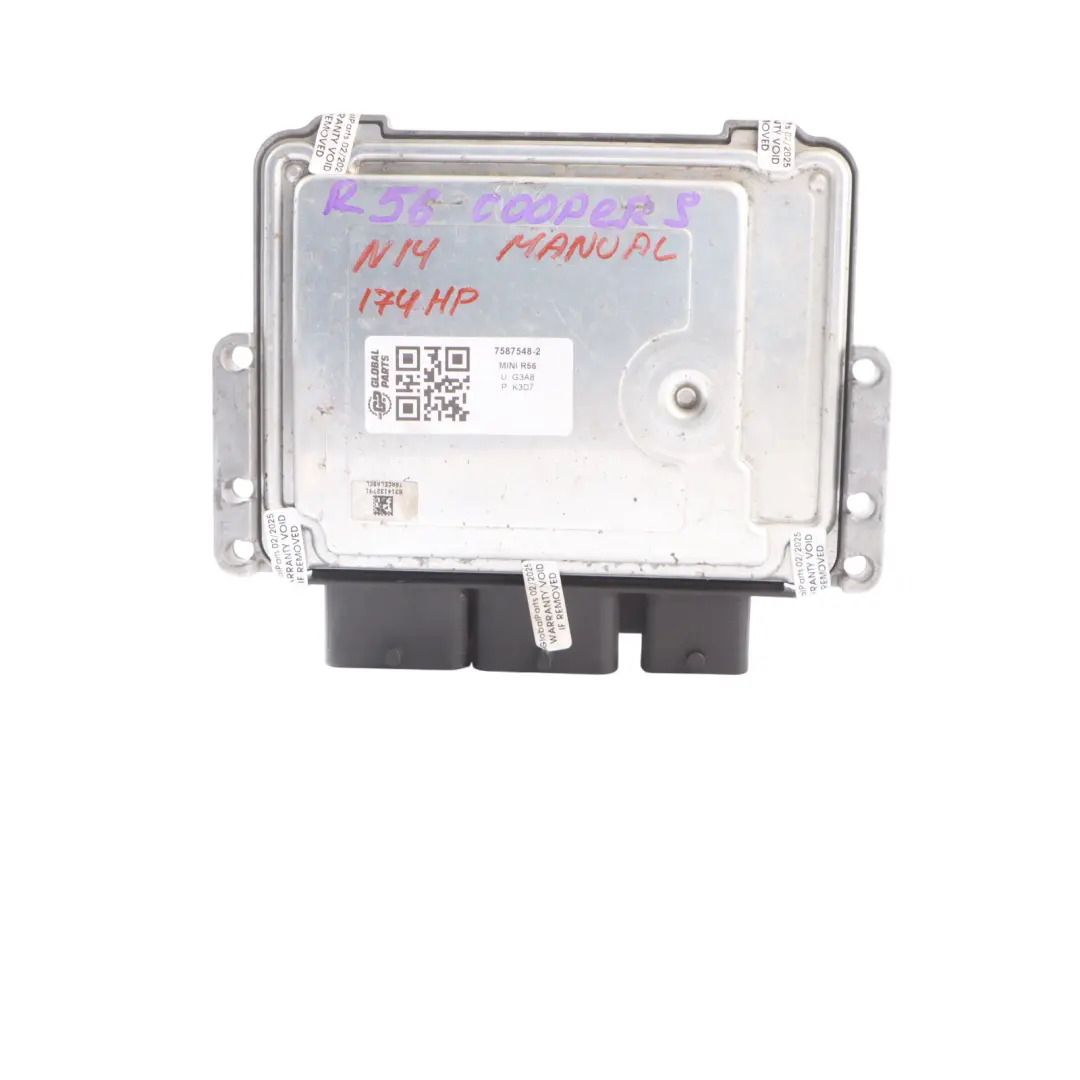 Mini Cooper S R55 R56 N14 1.6 174HP ECU Kit DME 7587548 CAS 3 Cle Manual