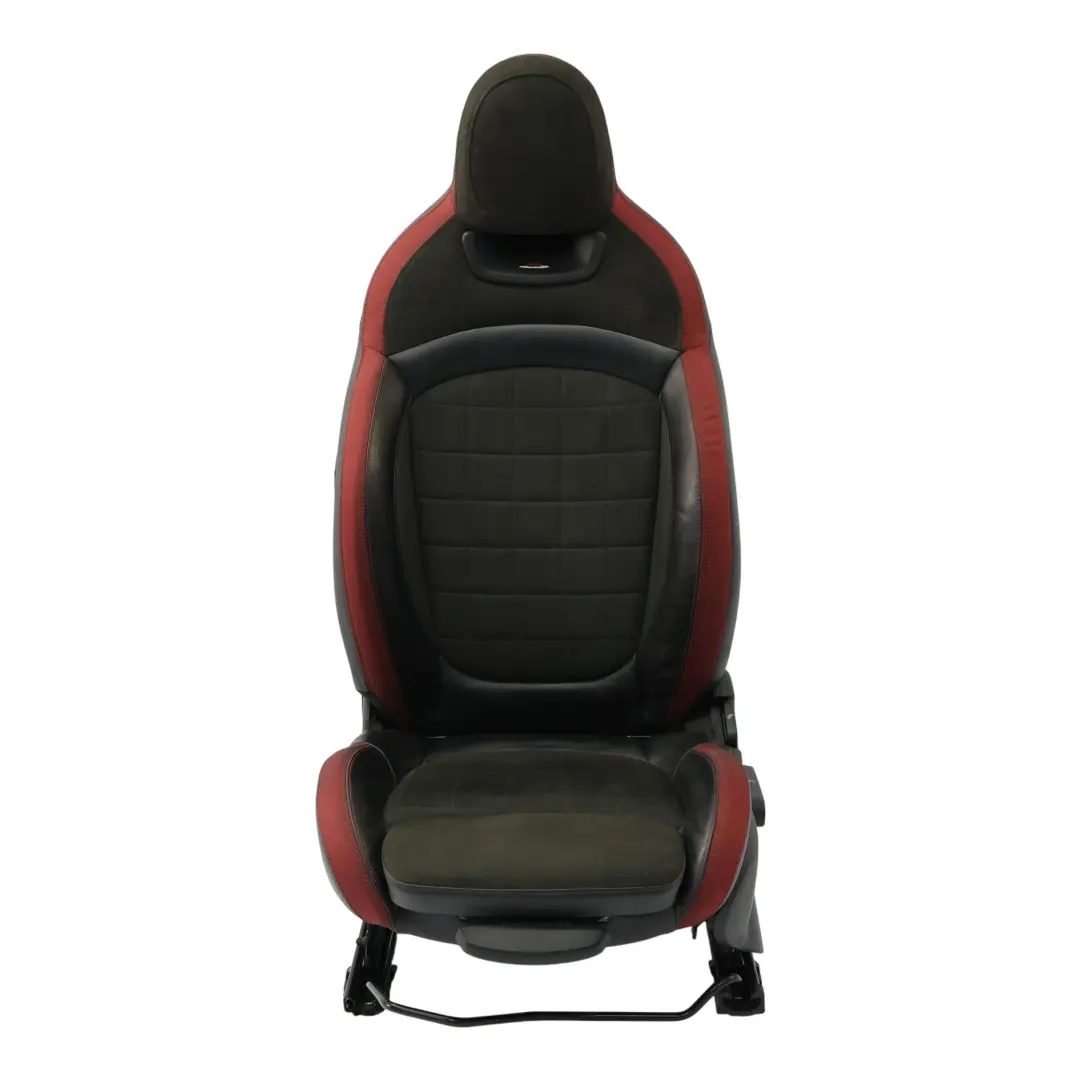 Mini F56 F60 JCW Fotel Sport Lewy Przód Półskóra Dinamica Czerwono Czarny
