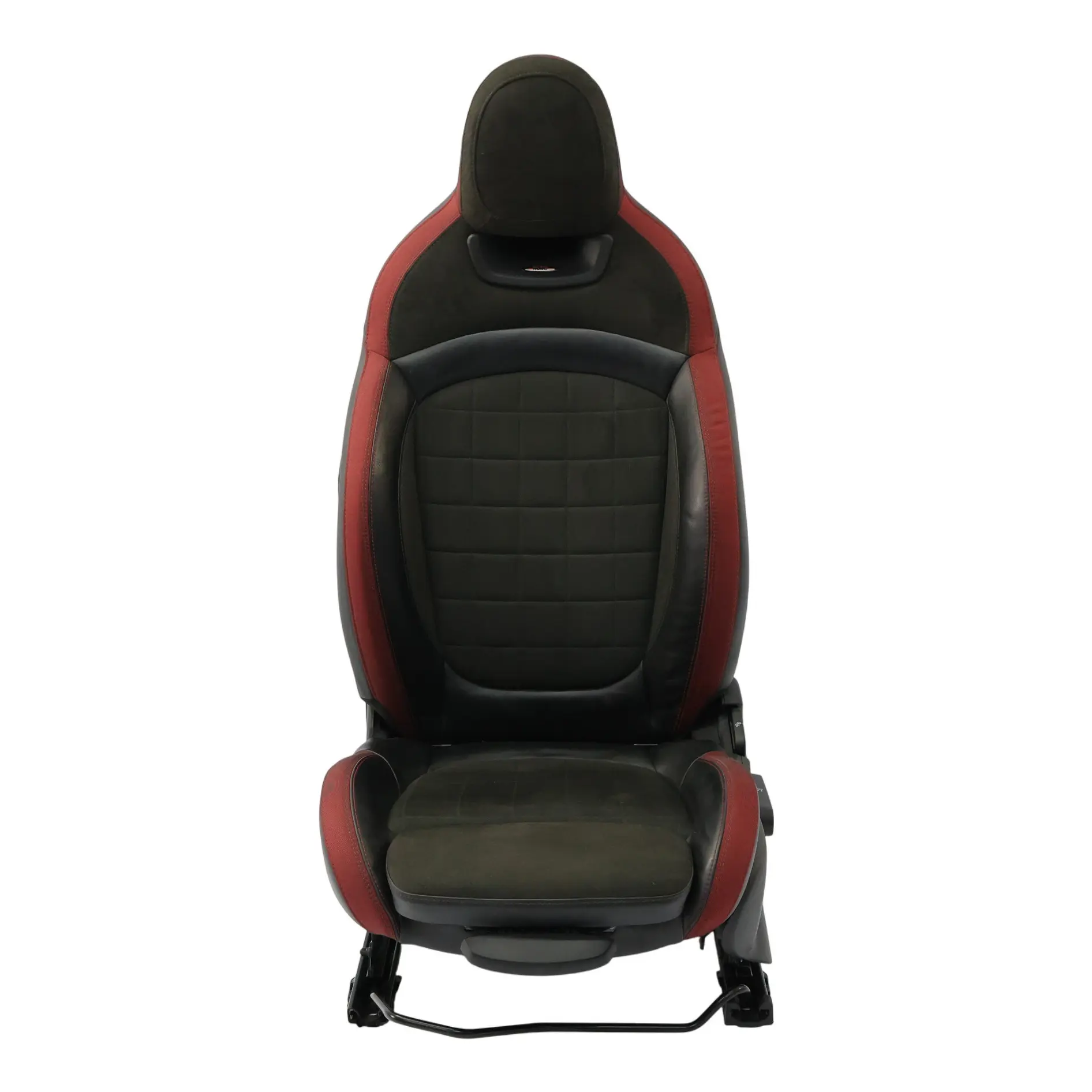 Mini F56 F60 JCW Fotel Sport Lewy Przód Półskóra Dinamica Czerwono Czarny