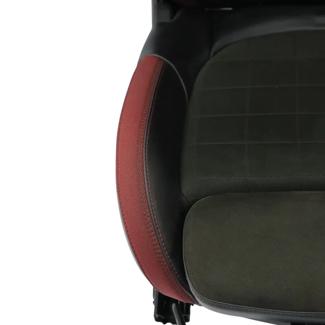 Mini F56 F60 JCW Fotel Sport Lewy Przód Półskóra Dinamica Czerwono Czarny