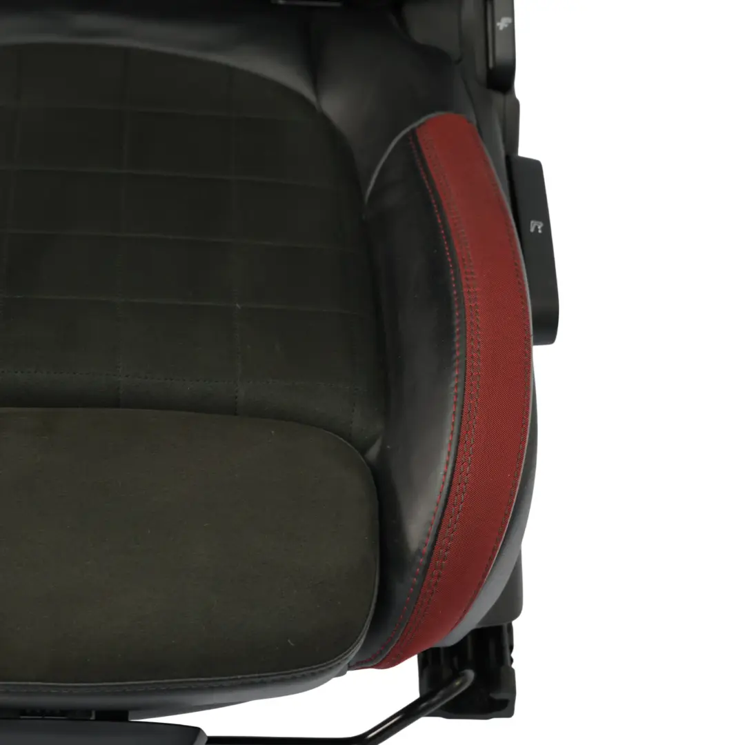 Mini F56 F60 JCW Fotel Sport Lewy Przód Półskóra Dinamica Czerwono Czarny