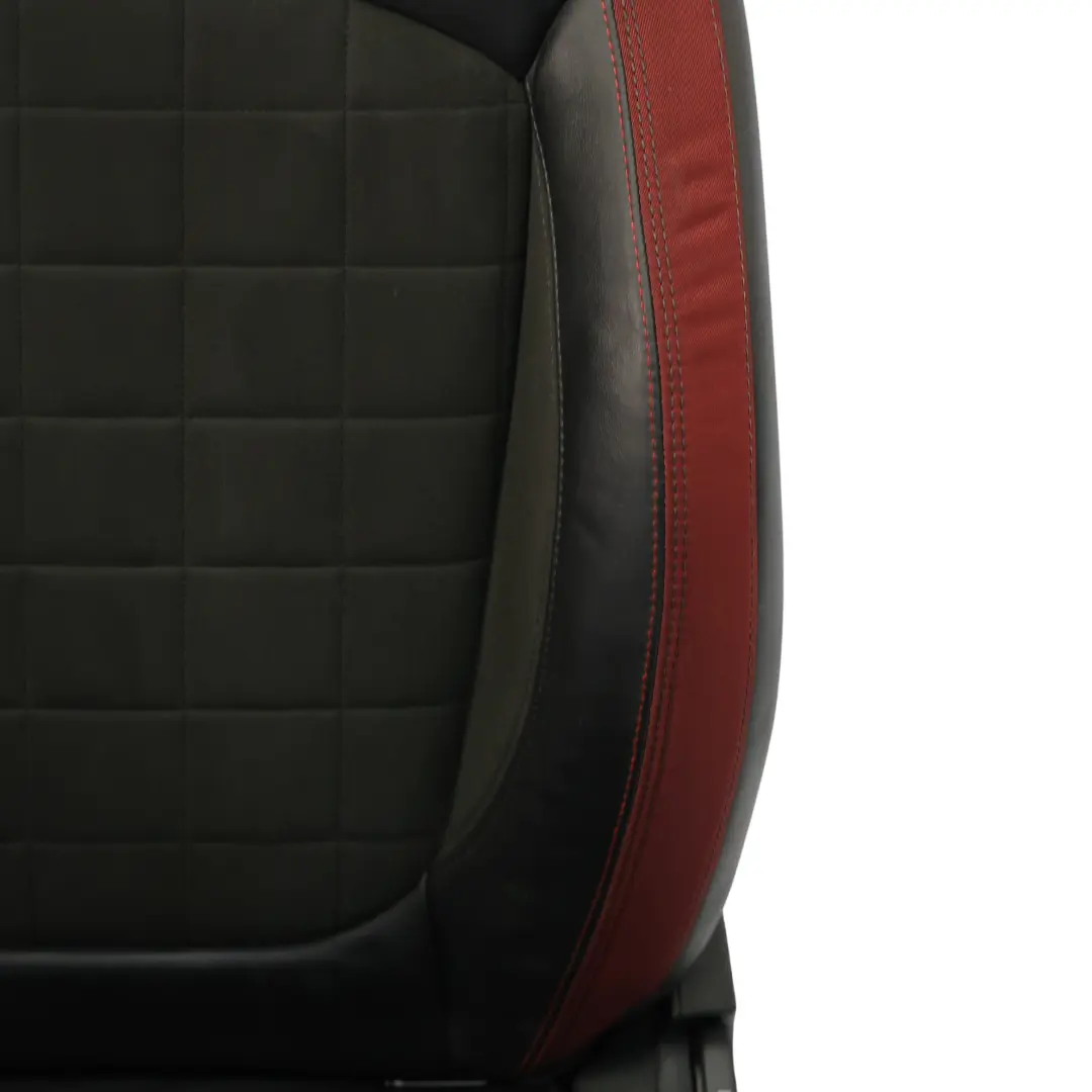 Mini F56 F60 JCW Fotel Sport Lewy Przód Półskóra Dinamica Czerwono Czarny