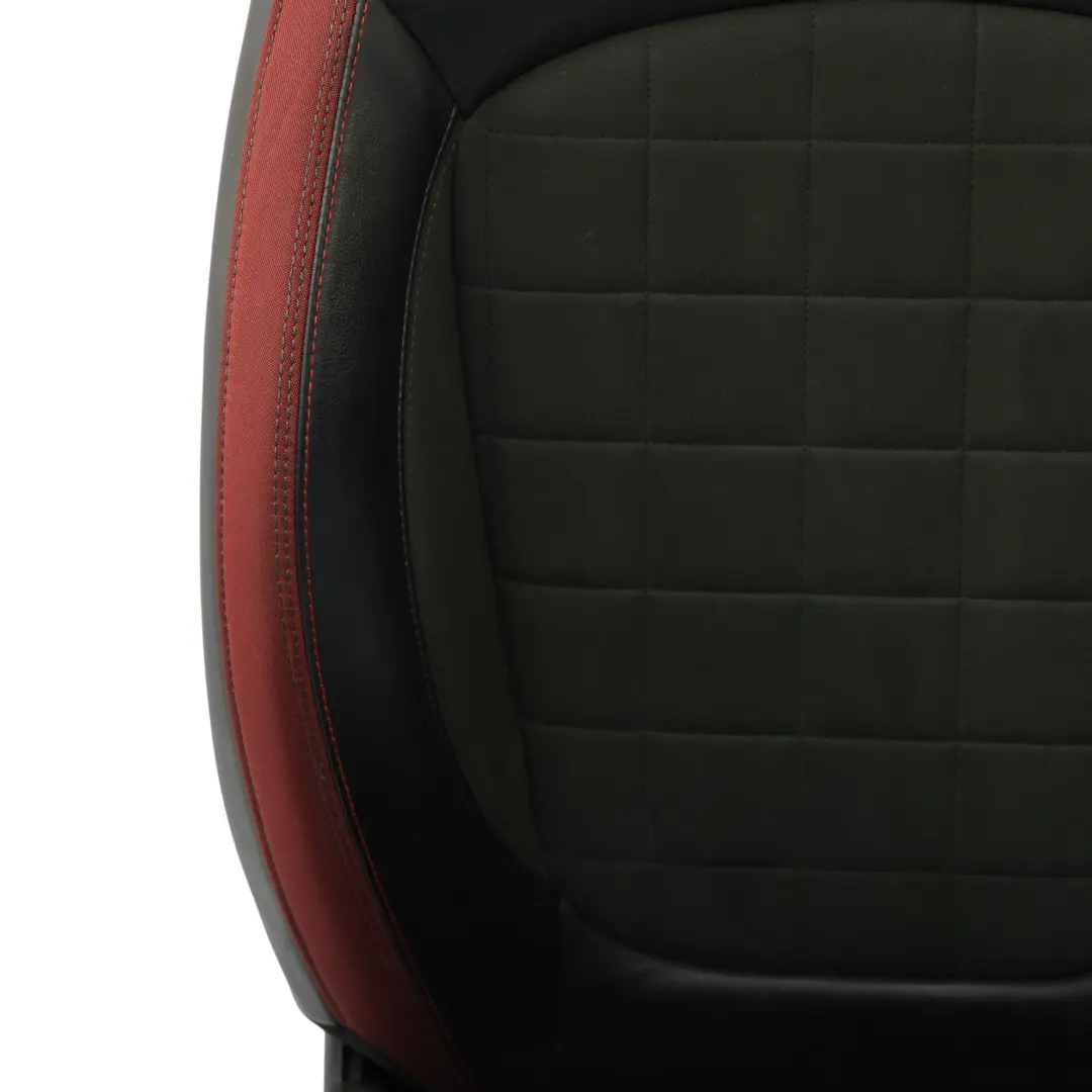 Mini F56 F60 JCW Fotel Sport Lewy Przód Półskóra Dinamica Czerwono Czarny