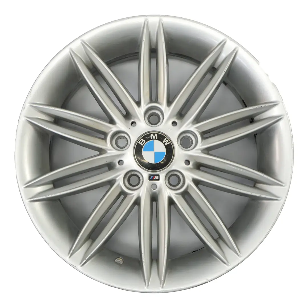 BMW E81 E82 E87 E88 Silver Wheel Alloy Rim 17" 7J ET:47 M Double Spoke 207