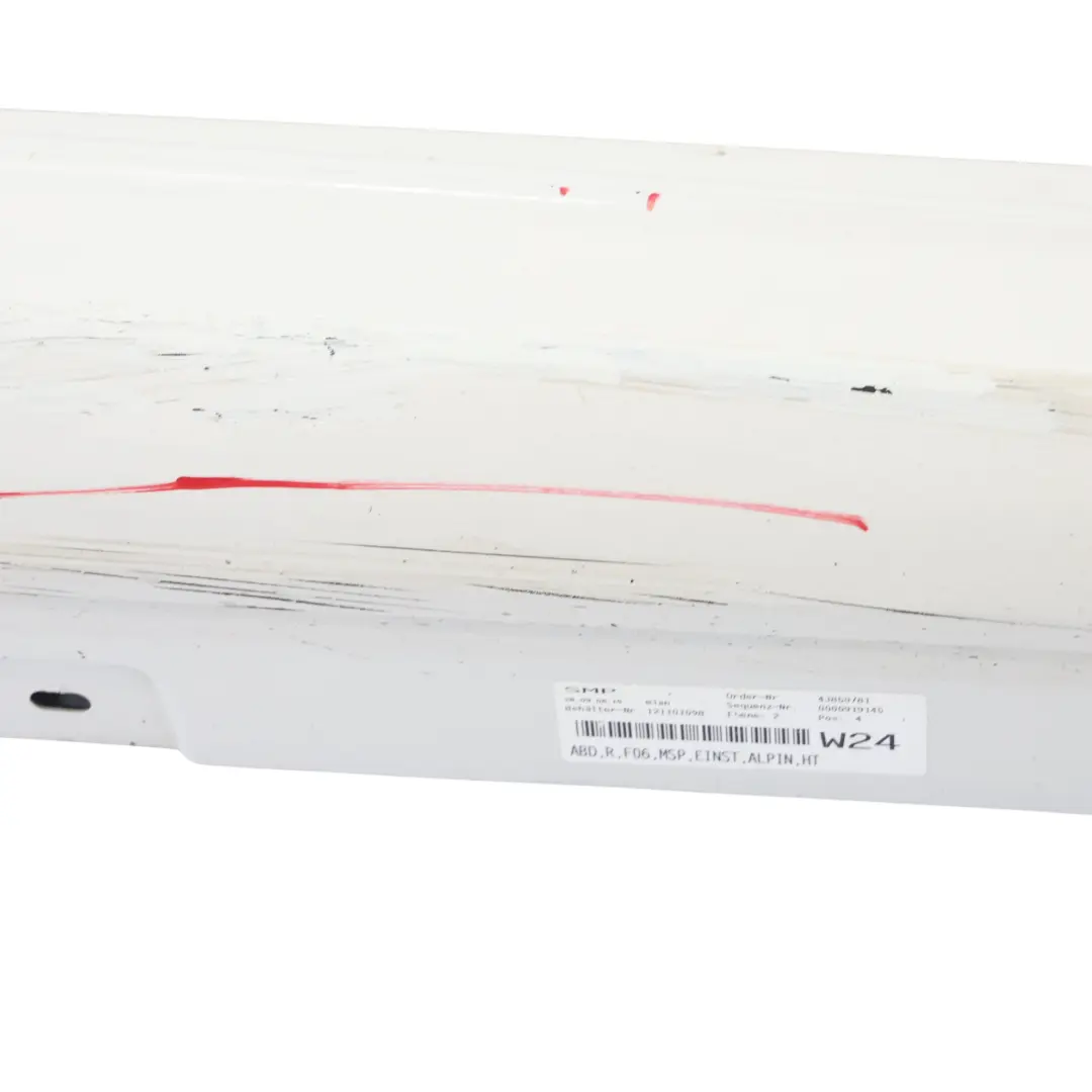 BMW F06 Side Skirt M Sport Sill Panel Right O/S Alpinweiss Alpine White - 300