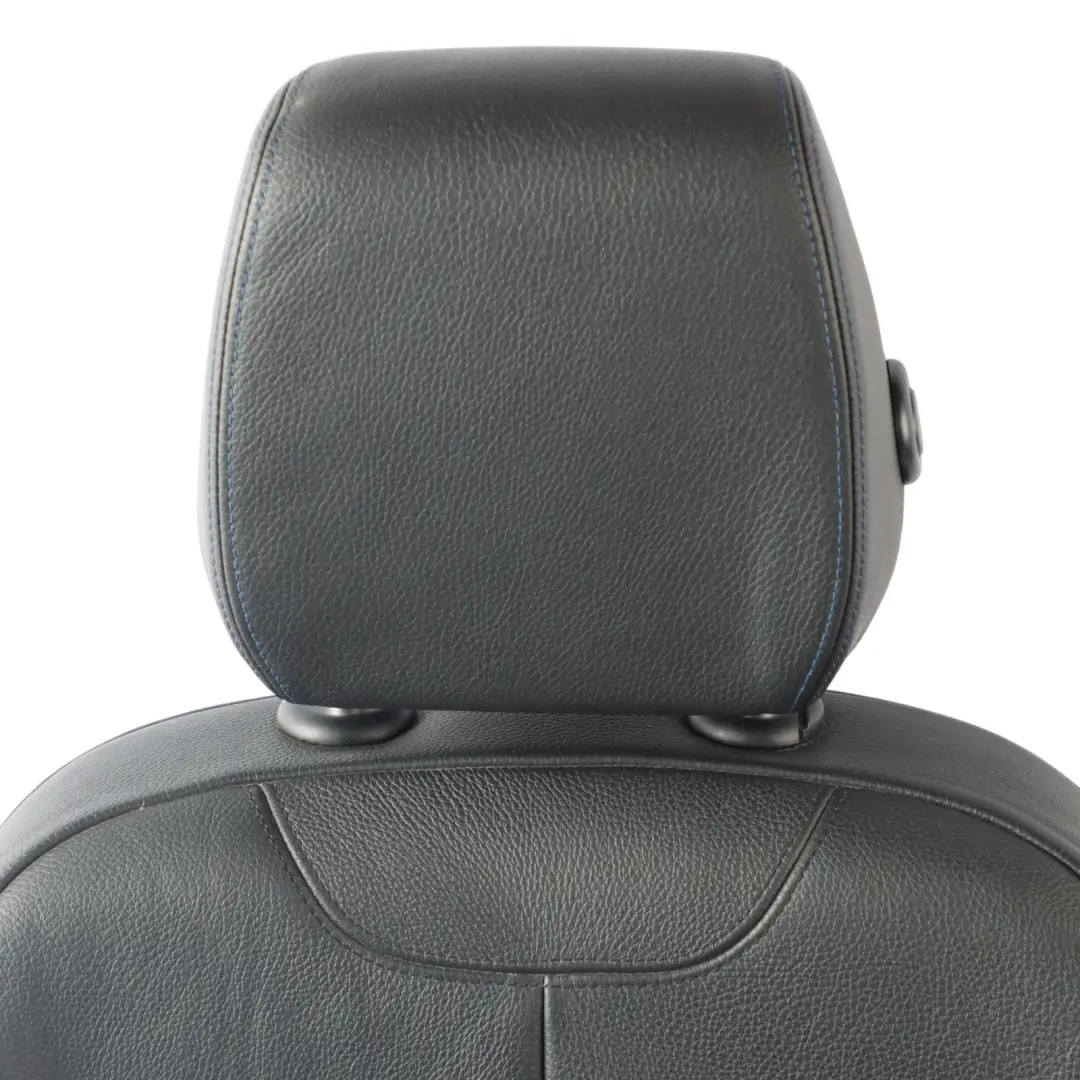 BMW F30 F31 LCI M Sport Seat Front Right O/S Heated Black Leather Contrast Blue