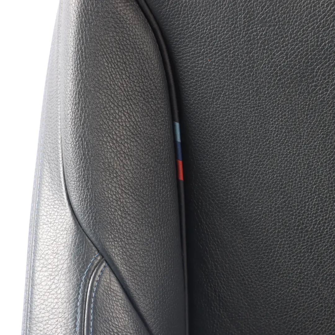 BMW F30 F31 LCI M Sport Seat Front Right O/S Heated Black Leather Contrast Blue
