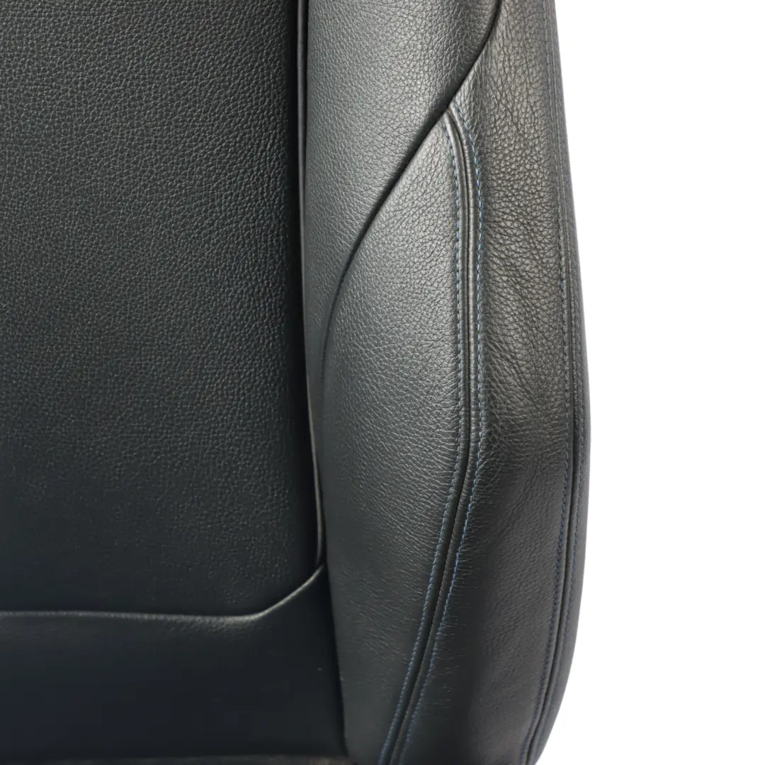 BMW F30 F31 LCI M Sport Seat Front Right O/S Heated Black Leather Contrast Blue