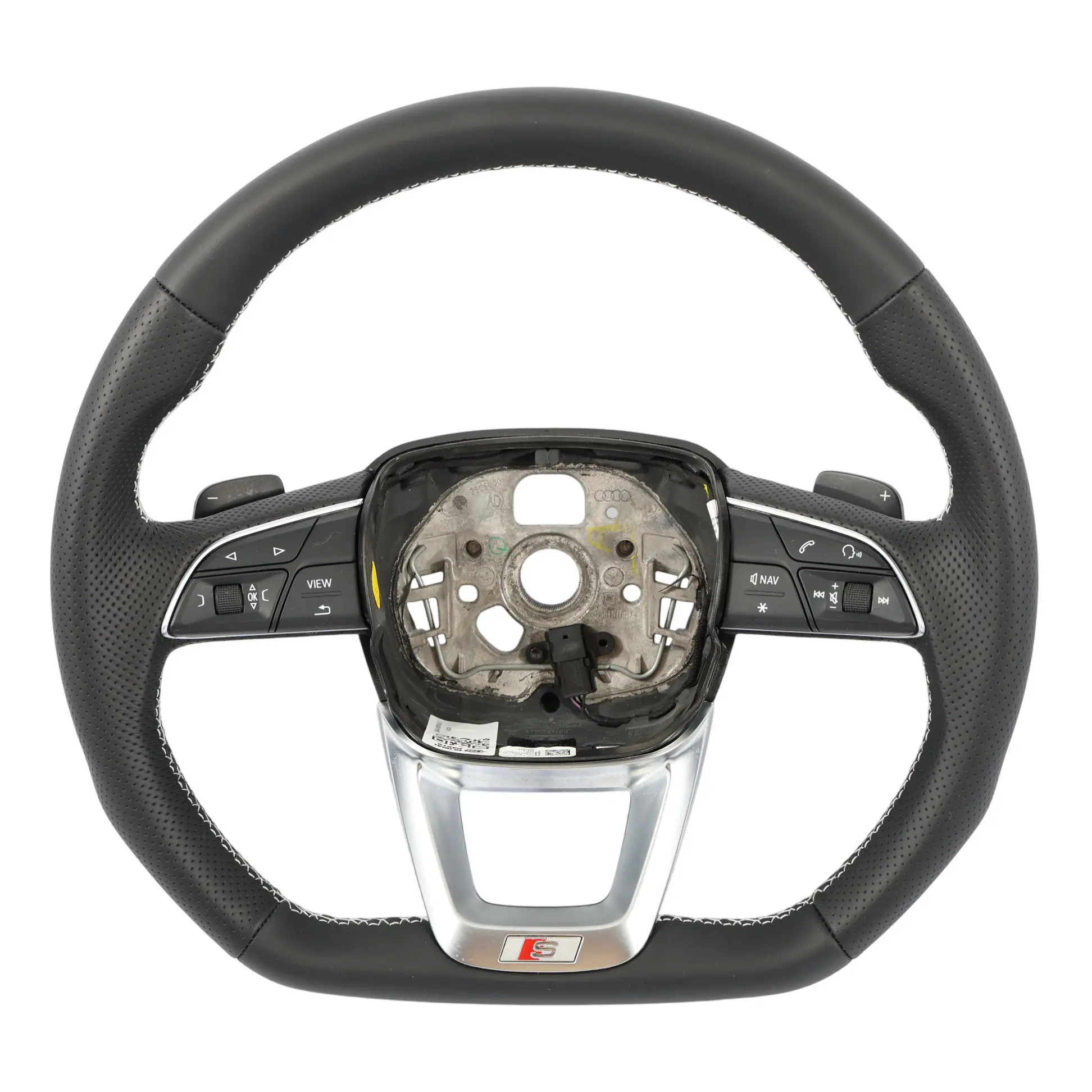 Audi Q5 FY S-Line Steering Wheel NEW Black Leather Flat Bottom 80A419091AE