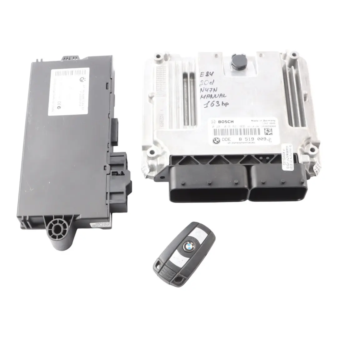 BMW X1 E84 20d Diesel N47N 163HP Engine ECU Kit DDE CAS3 + Key 8519009 Manual