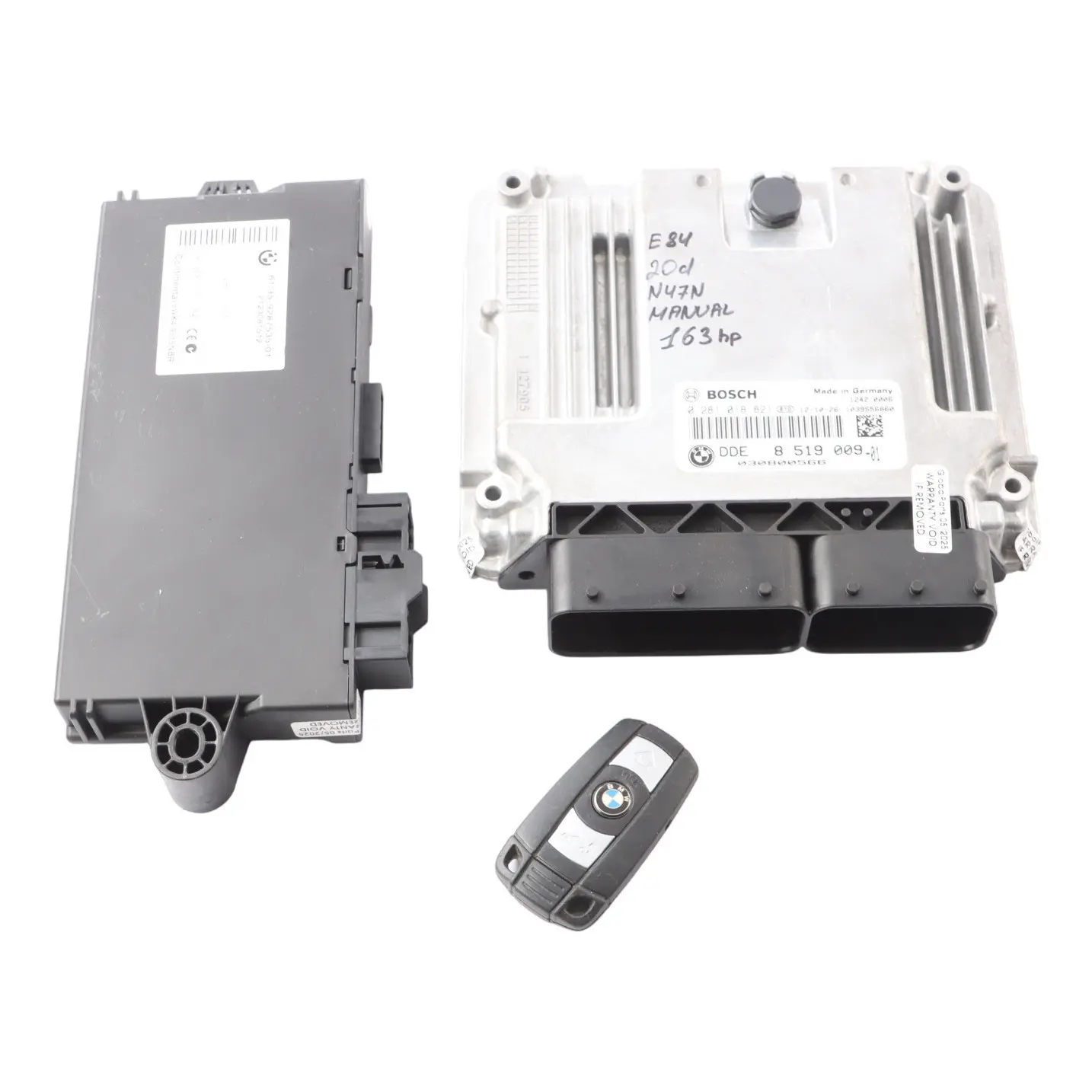 BMW X1 E84 20d Diesel N47N 163HP Engine ECU Kit DDE CAS3 + Key 8519009 Manual