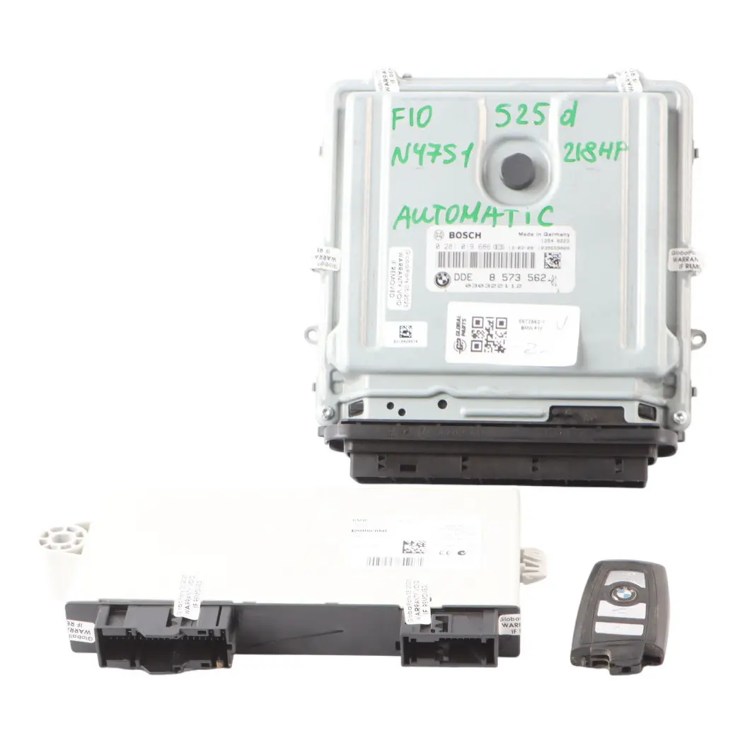 BMW F10 F11 525d N47S1 218HP Engine ECU Kit DDE CAS4 + Key 8573562 Automatic