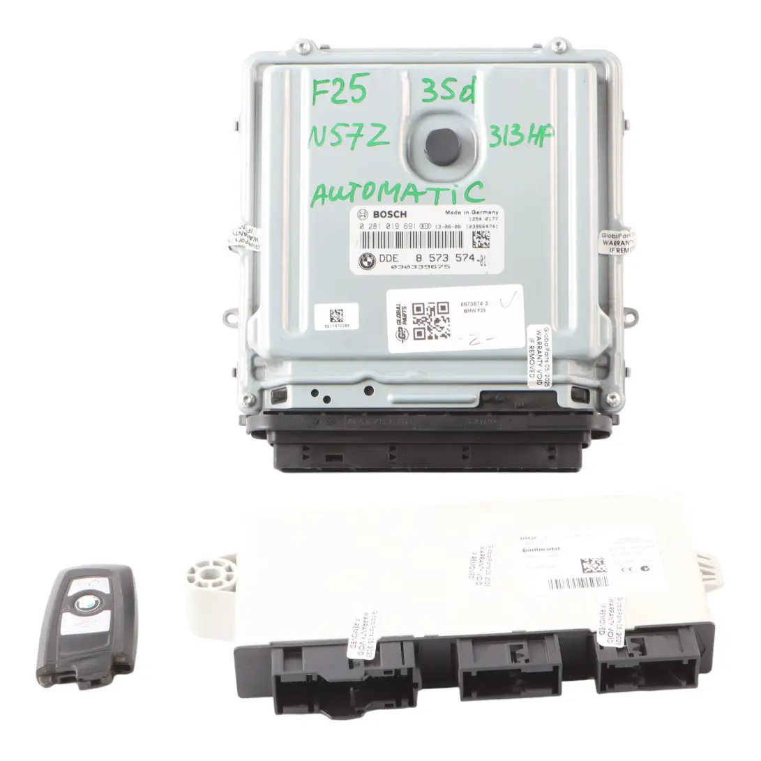 BMW X3 F25 35d N57Z 313HP Engine ECU Kit DDE CAS4 + Key 8573574 Automatic