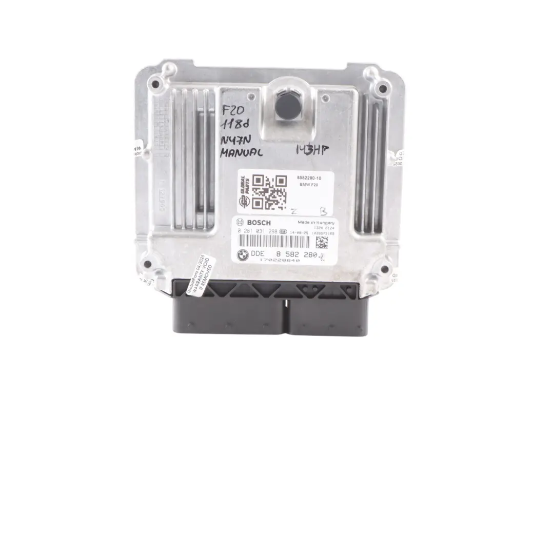 BMW F20 F30 F31 118d 318d N47N 143HP Engine Unit ECU DDE Kit 8582280 Manual