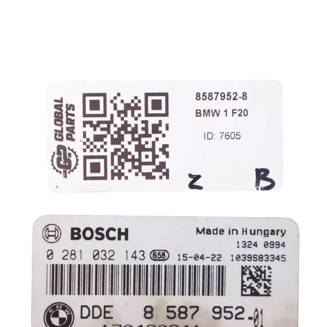 BMW F20 F21 LCI F30 150HP 118d 318d B47 Engine Unit ECU DDE Set 8587952 Manual