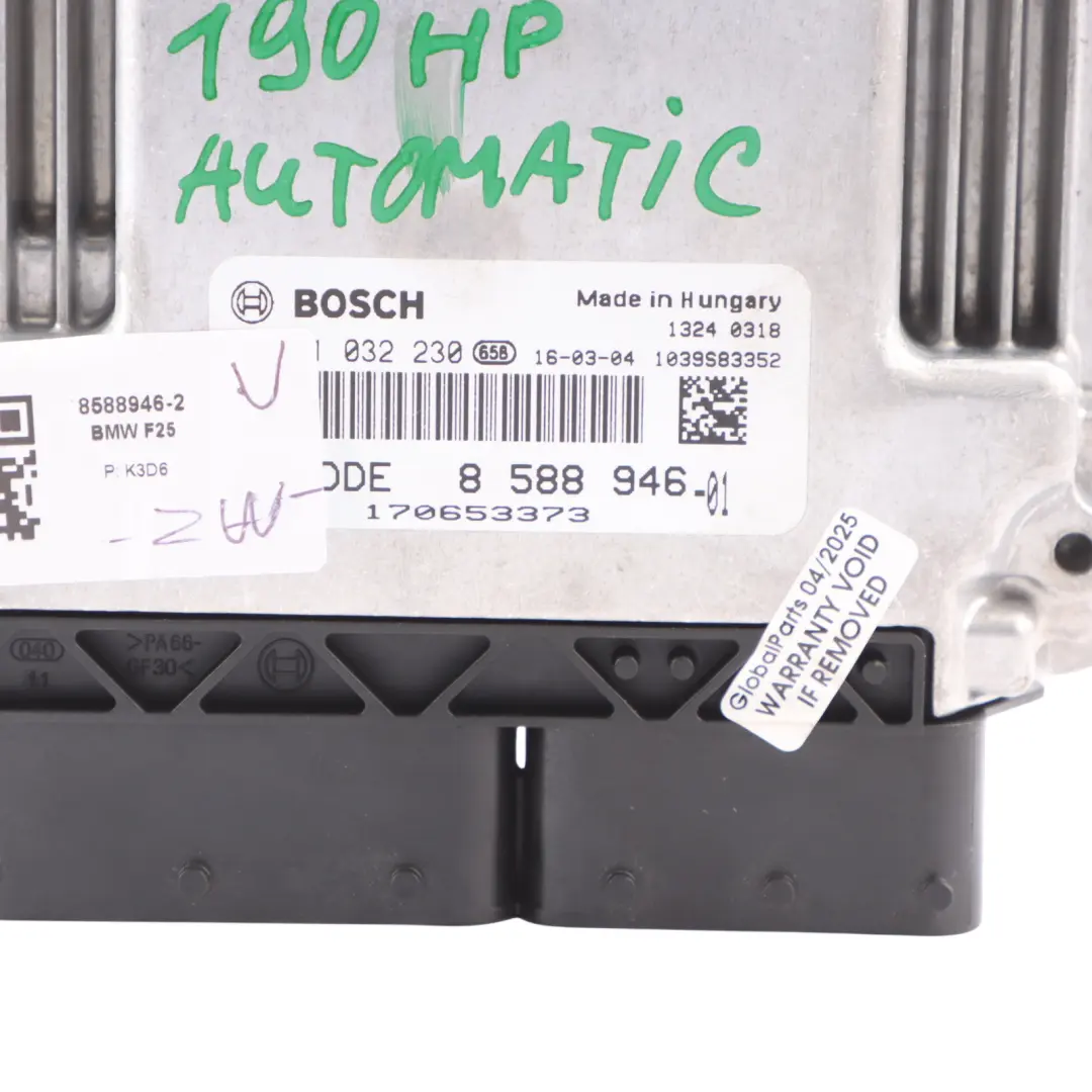 BMW X3 F25 20dX 190HP B47 Unité de contrôle moteur ECU Kit DDE 8588946 Key CAS4