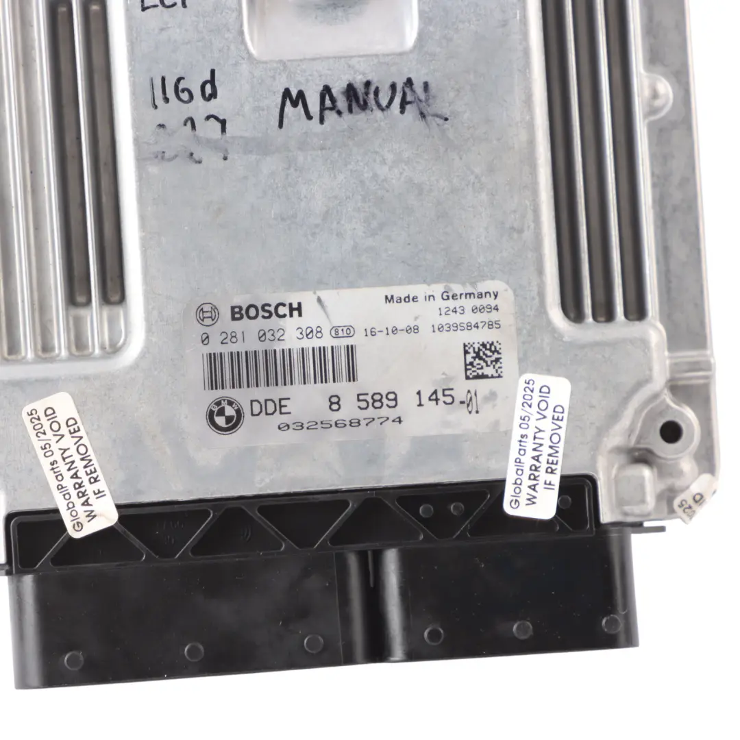 BMW F20 LCI 116d B37 Engine ECU Kit DDE FEM + 2 Keys + Lock 8589145 Manual