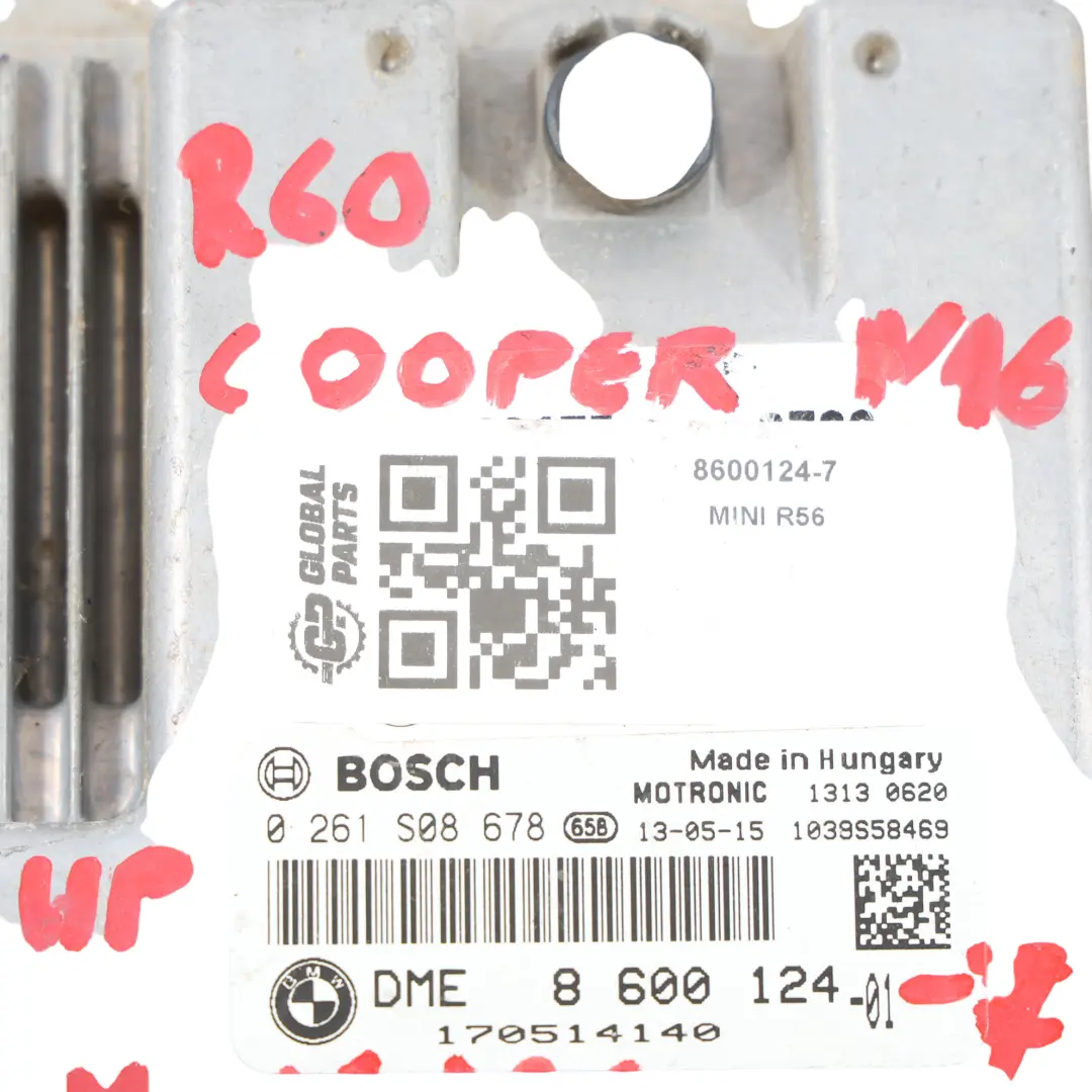 Mini Cooper R56 LCI R60 N16 122HP Engine Control Unit ECU DME 8600124 Manual