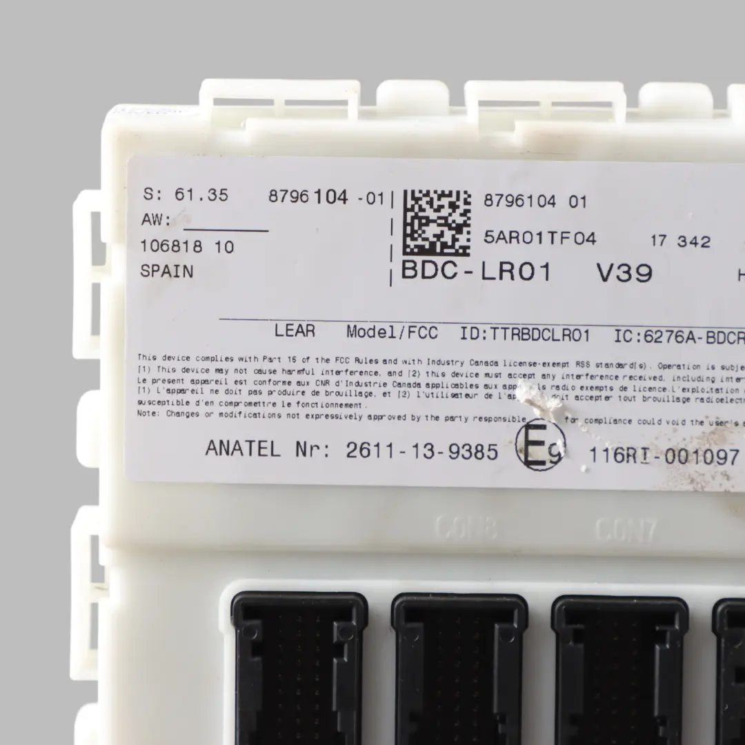 BMW X5 F15 X6 F16 ECU Body Control Module BCM 8796104