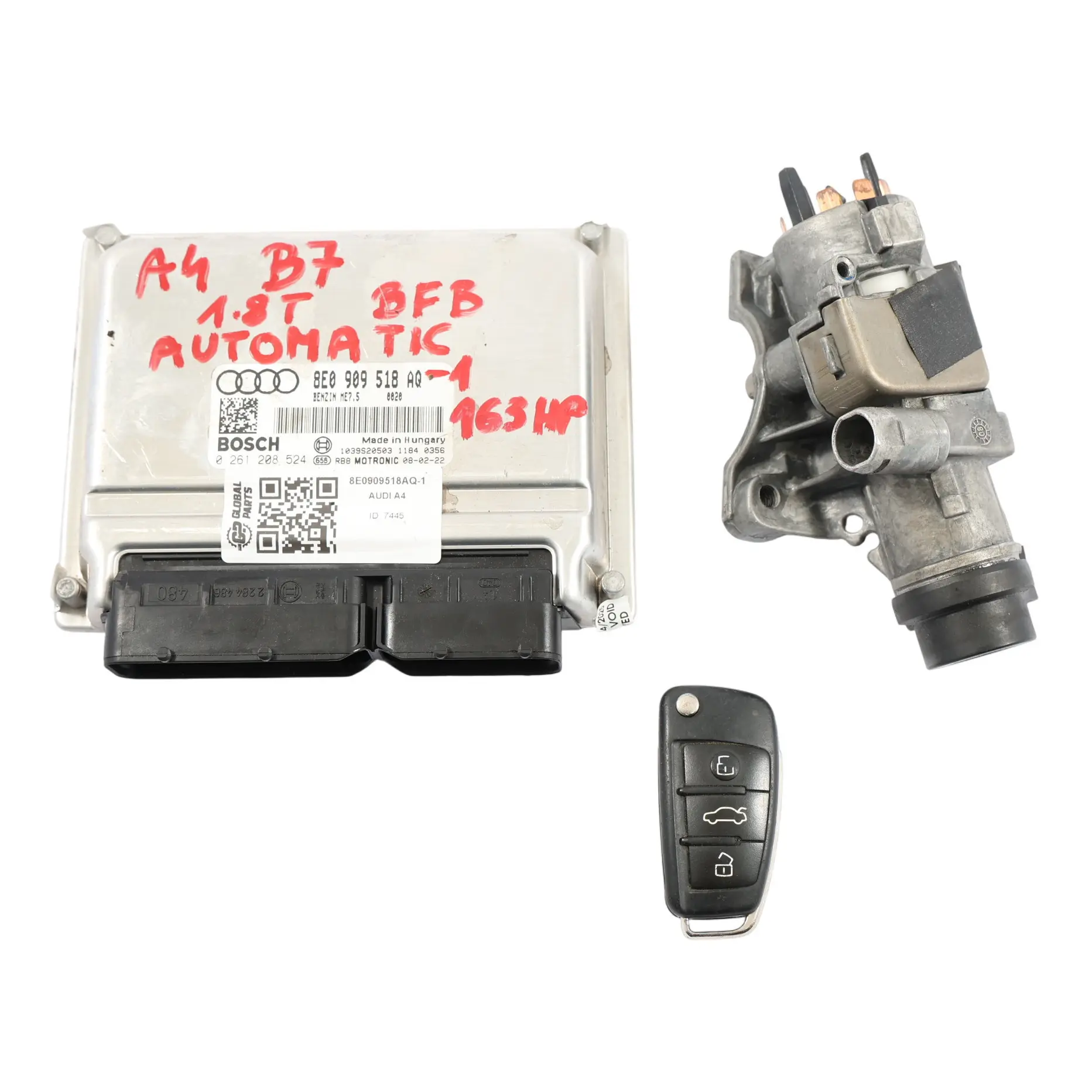 Audi A4 B7 1.8T BZB 163HP Engine Control Unit Module ECU Set 8E0909518AQ