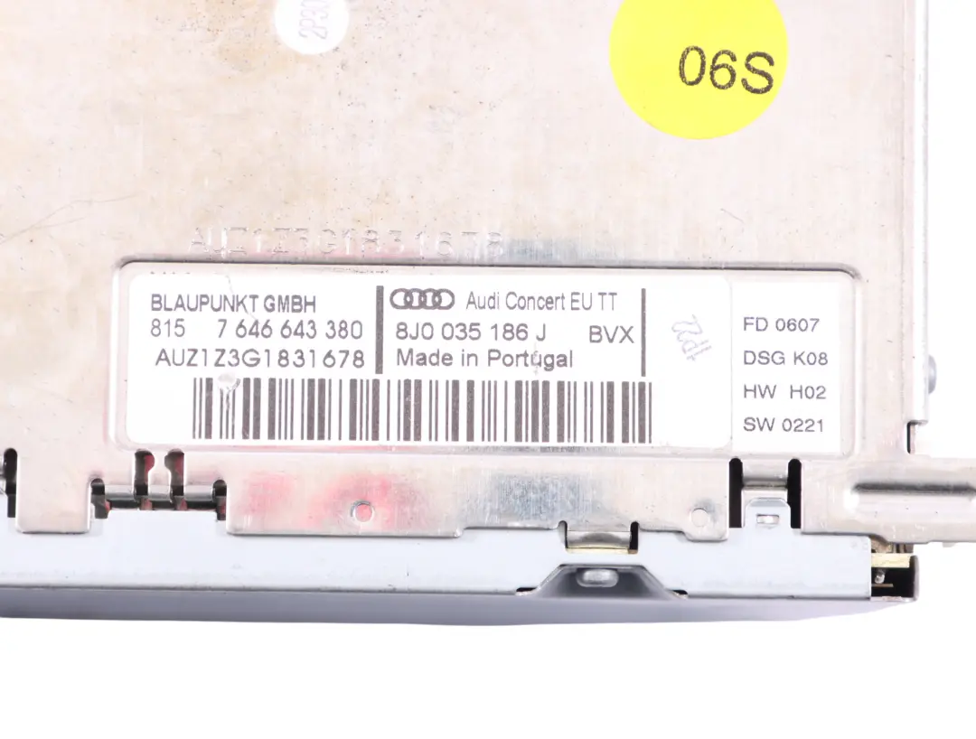 Audi TT 8J Radio Head Unit CD Audio Player Control Unit 8J0035186J