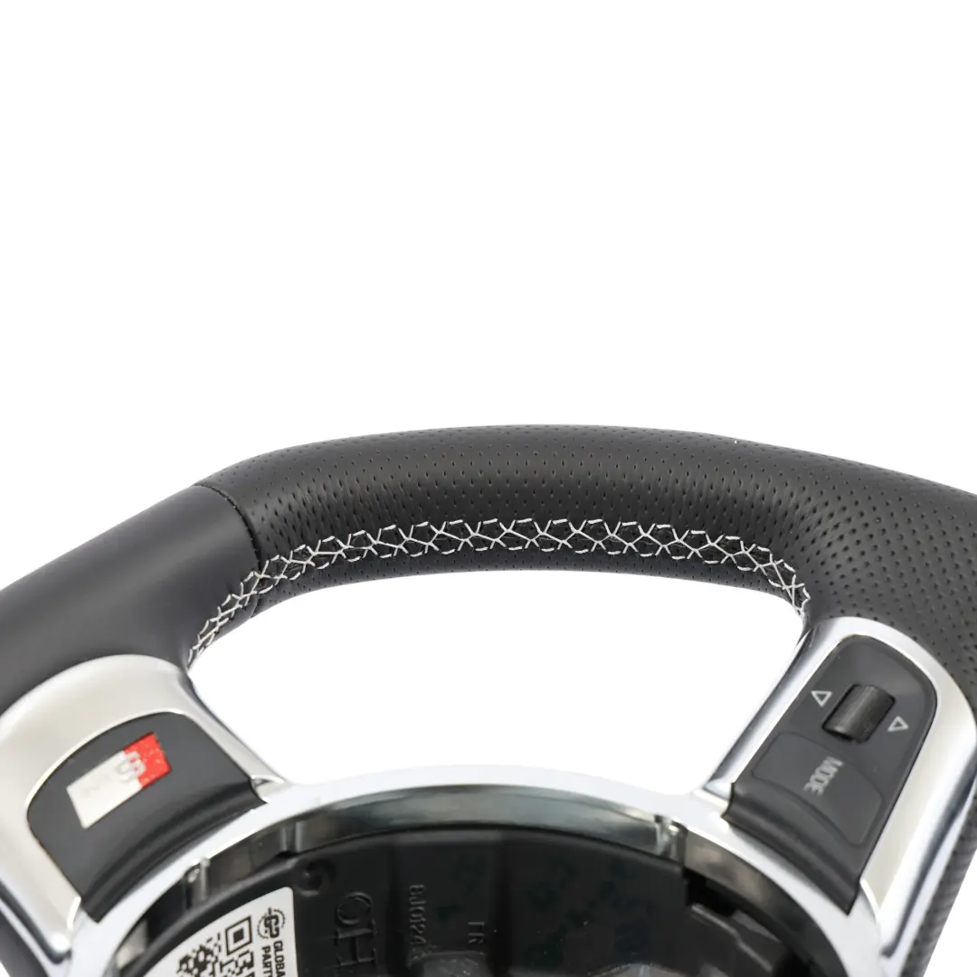 Audi TT 8J Steering Wheel NEW Black Leather Flat Bottom White Thread 8J0419091B 