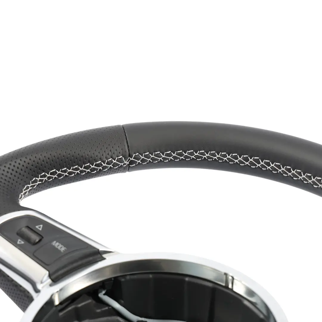 Audi TT 8J Steering Wheel NEW Black Leather Flat Bottom White Thread 8J0419091B 