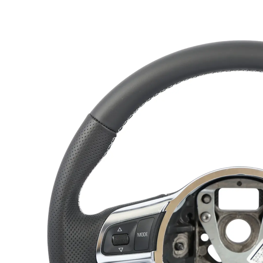 Audi TT 8J Steering Wheel NEW Black Leather Flat Bottom White Thread 8J0419091B 