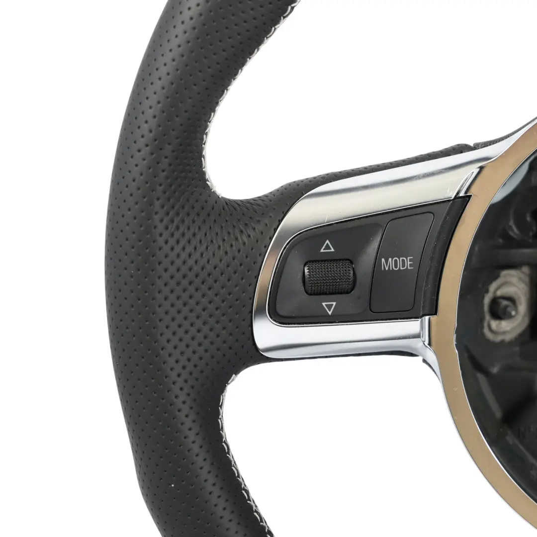 Audi TT 8J Steering Wheel NEW Black Leather Flat Bottom White Thread 8J0419091B 