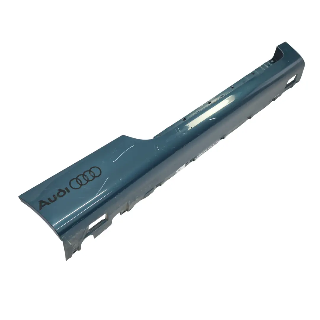 Audi TT 8J Side Skirt Door Sill Cover Right O/S Petrol Blue Pearl Effect - X5Z