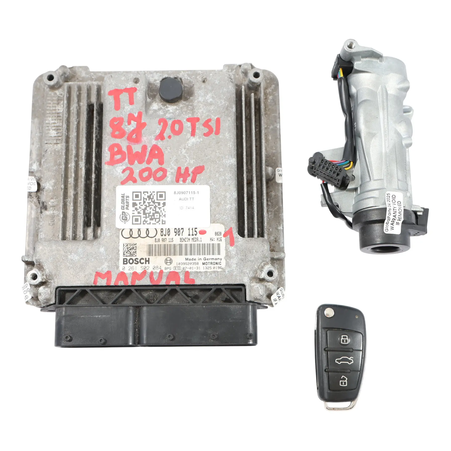 Audi TT 8J 2.0 TFSI BWA 200HP Engine Module Control Unit ECU Set 8J0907115