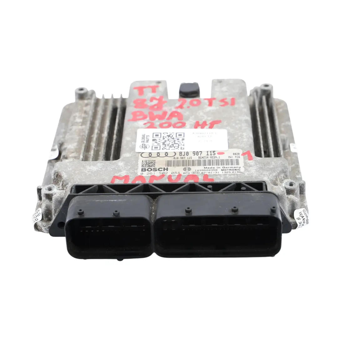 Audi TT 8J 2.0 TFSI BWA 200HP Engine Module Control Unit ECU Set 8J0907115