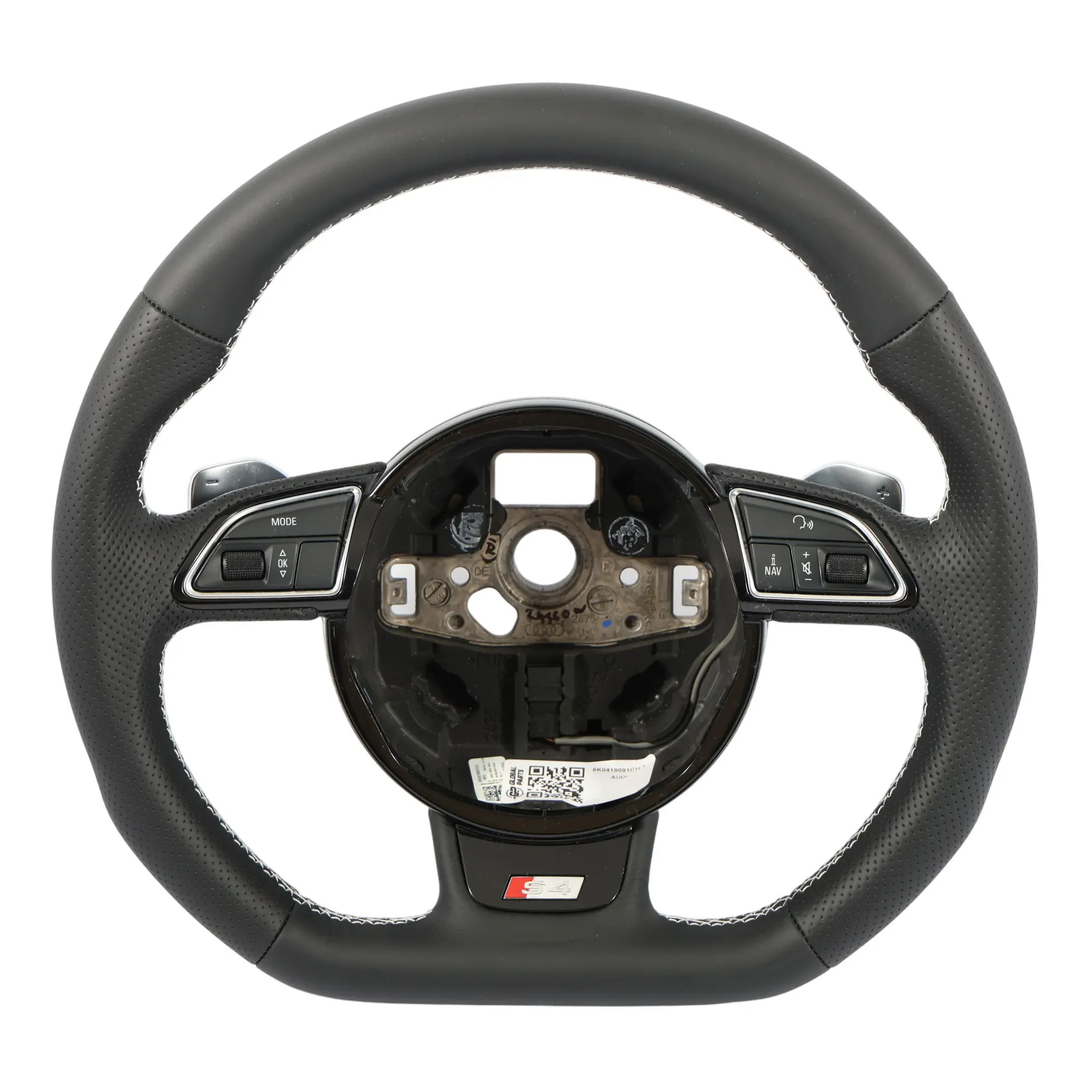 Audi S4 B8 NUOVO Volante In Pelle Nera Paddle A Fondo Piatto 8K0419091CH