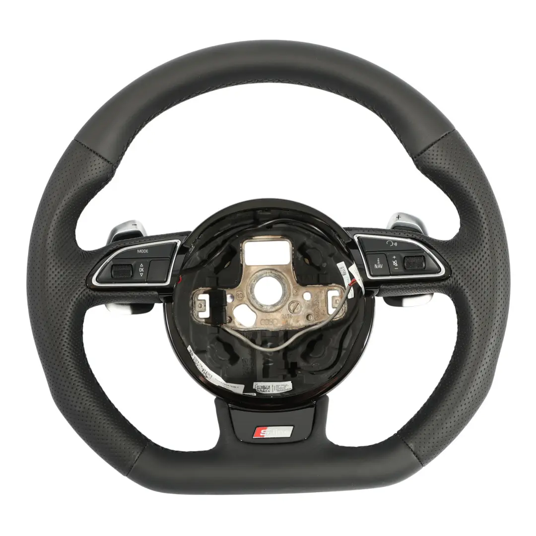 Audi A5 8T Steering Wheel S-Line NEW Black Leather Flat Bottom Paddle Shift