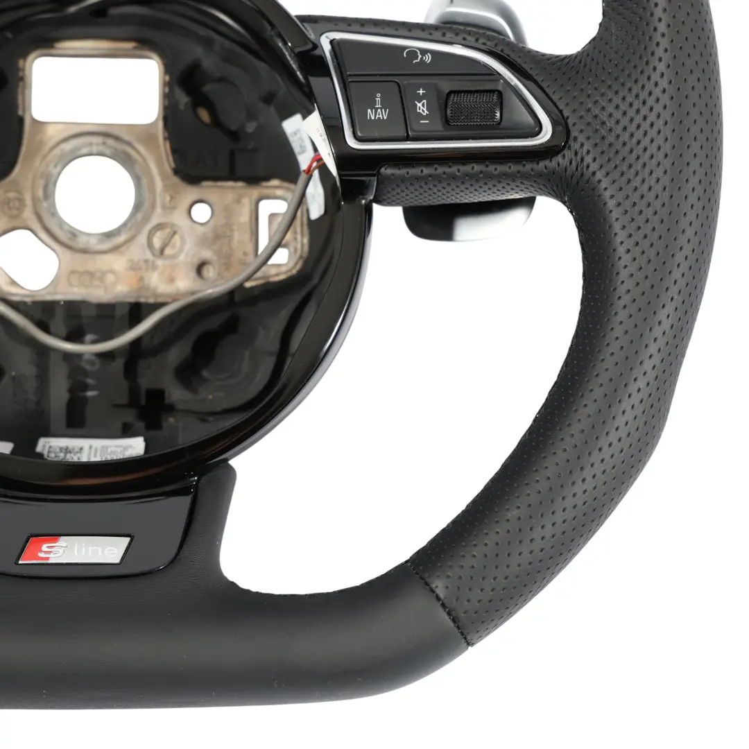 Audi A5 8T Steering Wheel S-Line NEW Black Leather Flat Bottom Paddle Shift