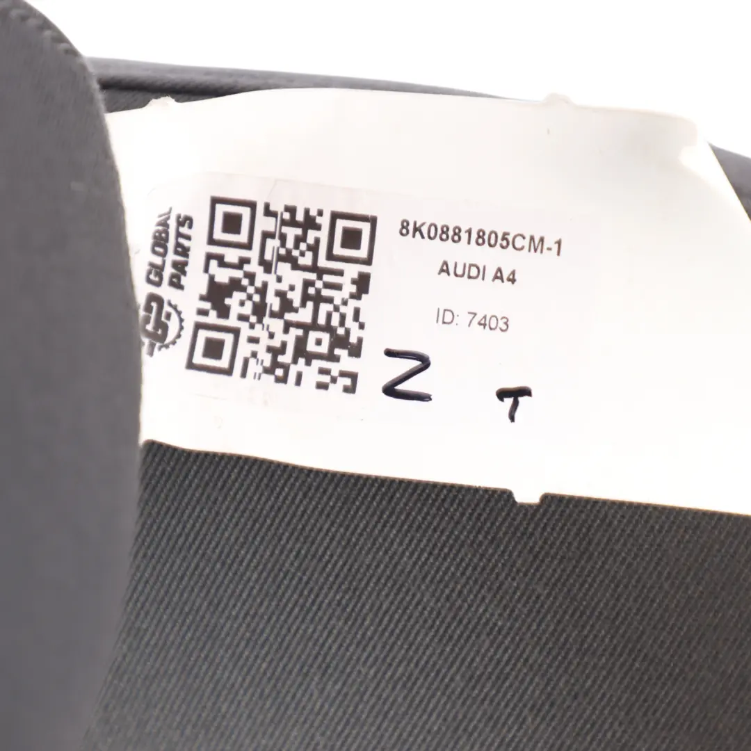 Audi A4 B8 Front Seat Interior Cloth Left N/S Fabric Soul Black 8K0881805CM