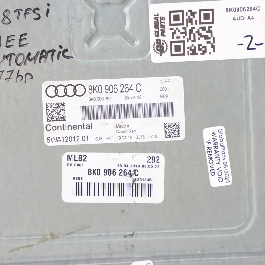 Audi A5 8T 1.8 TFSI CJEE 177HP Engine ECU Kit Ignition Key 8K0906264C Automatic