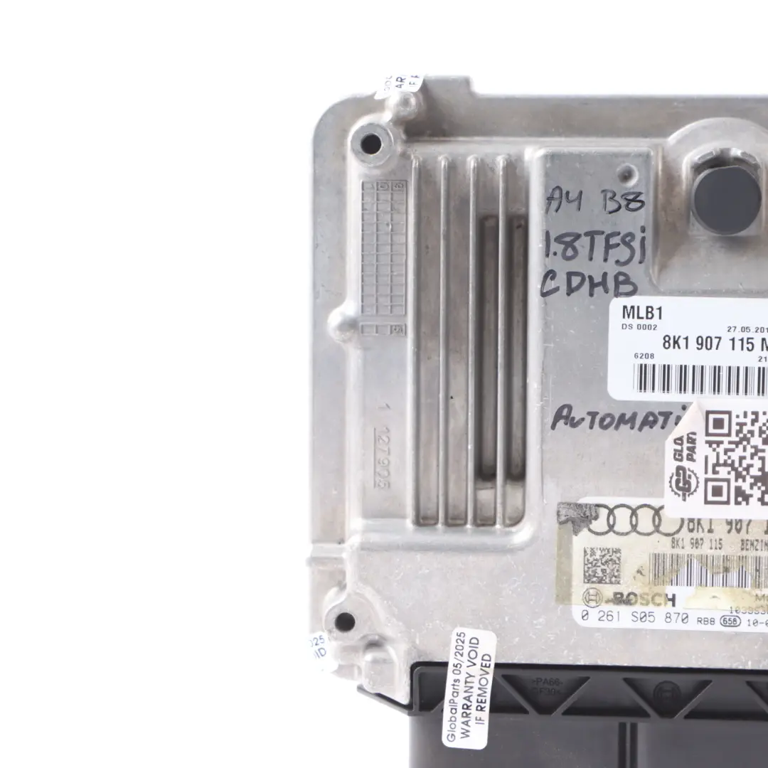 Audi A4 B8 A5 8T 1.8 TFSI CDHB 160HP Engine Control ECU 8K1907115M Automatic