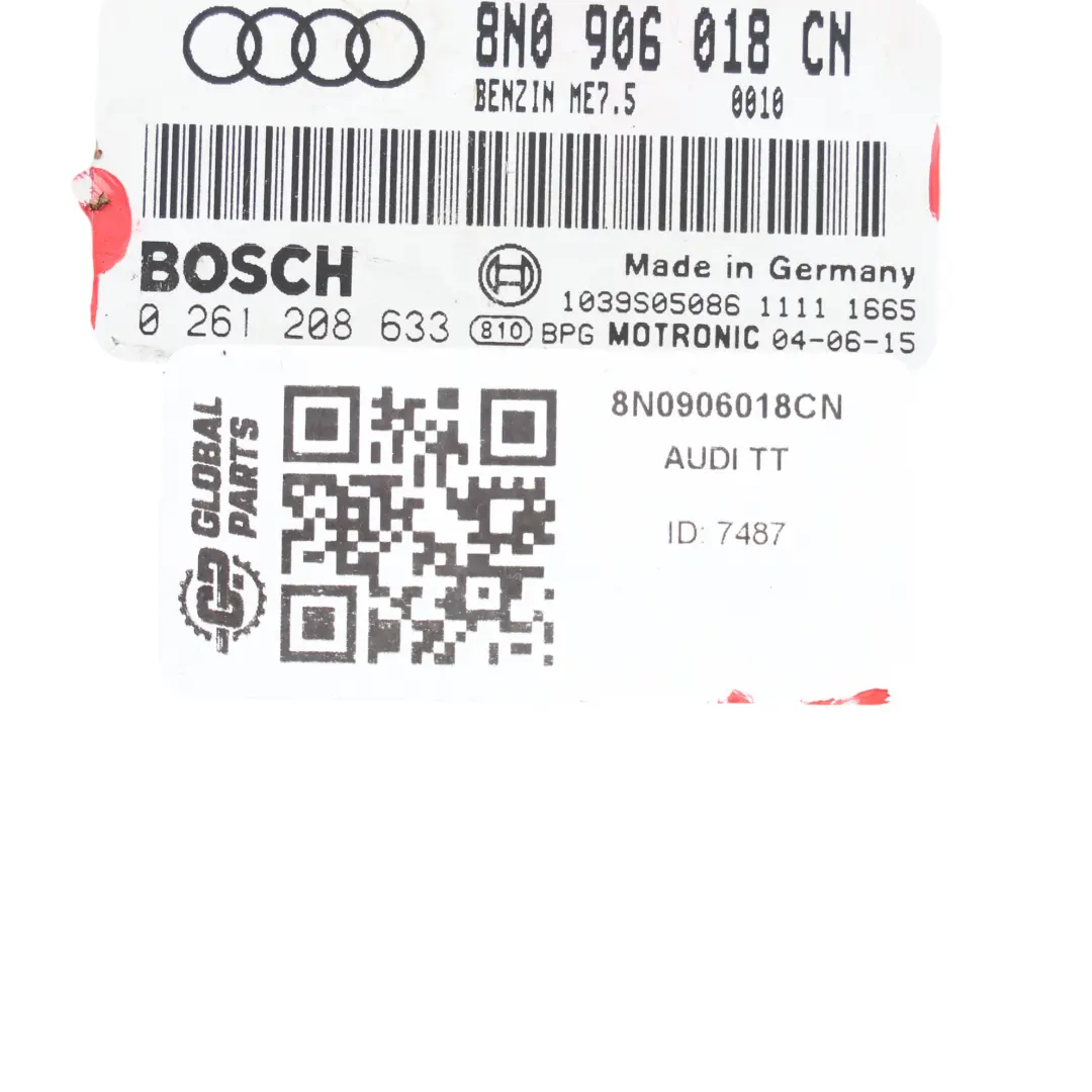 Audi TT 8N 1.8T AUQ 180HP Petrol Engine Control Unit ECU 8N0906018CN Automatic